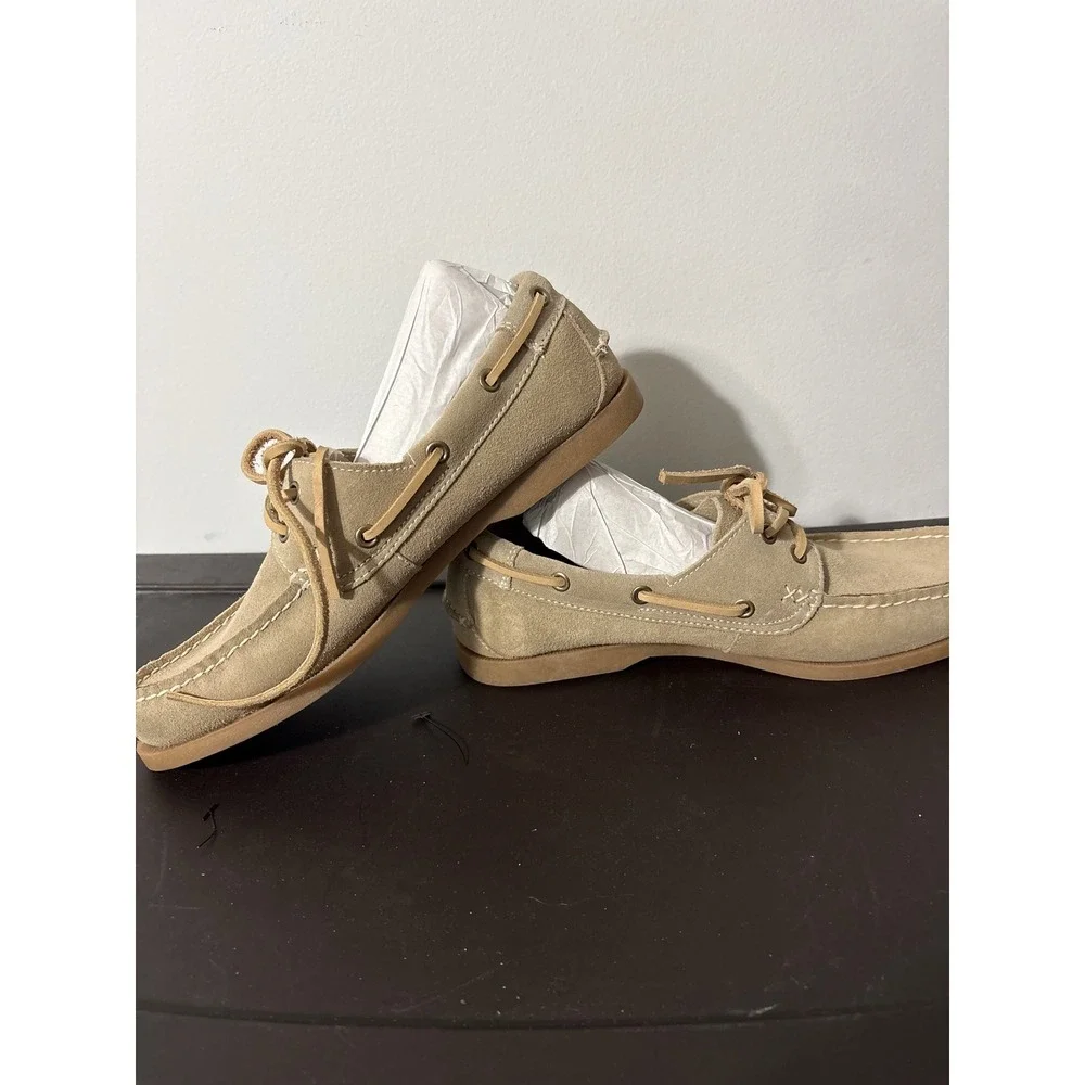 Nunn Bush NXXT Mens Sz 8 W 9.5 Tan Suede Boat Shoes Nautical Loafers Deck‎ Shoes
